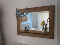 Spiegel aus Wangemer Altholz mit Vögeli